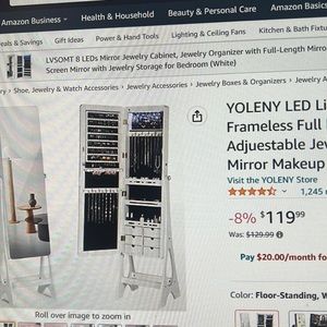 Mind reader mirror jewelry box stand up new in box never opened